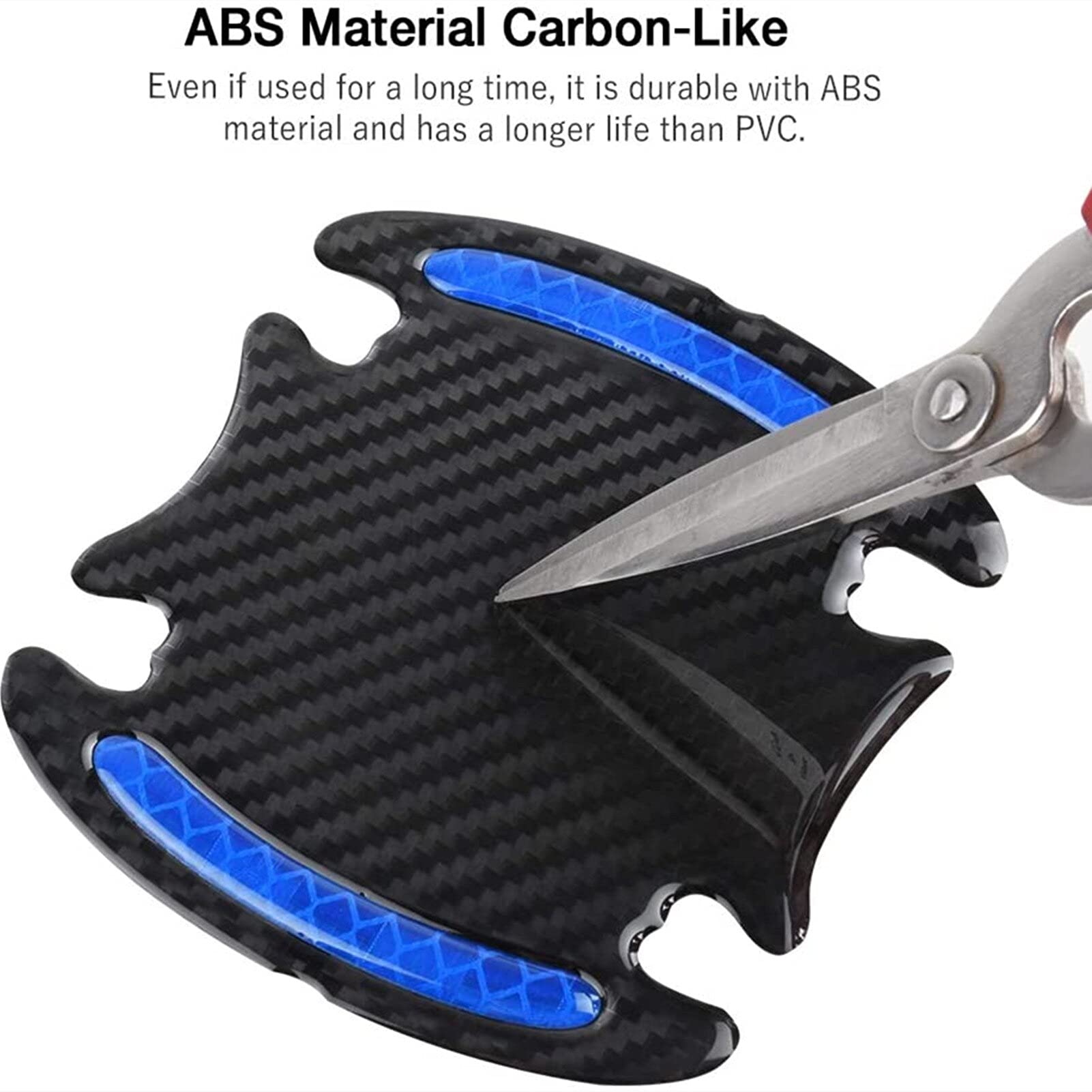 Reflective Carbon Fiber Car Door Handle Stickers - Scratch Protector Film & Safety Guard Cover for Auto Exterior Accessories (Red) | Perfect for Night Driving & Vehicle Protection