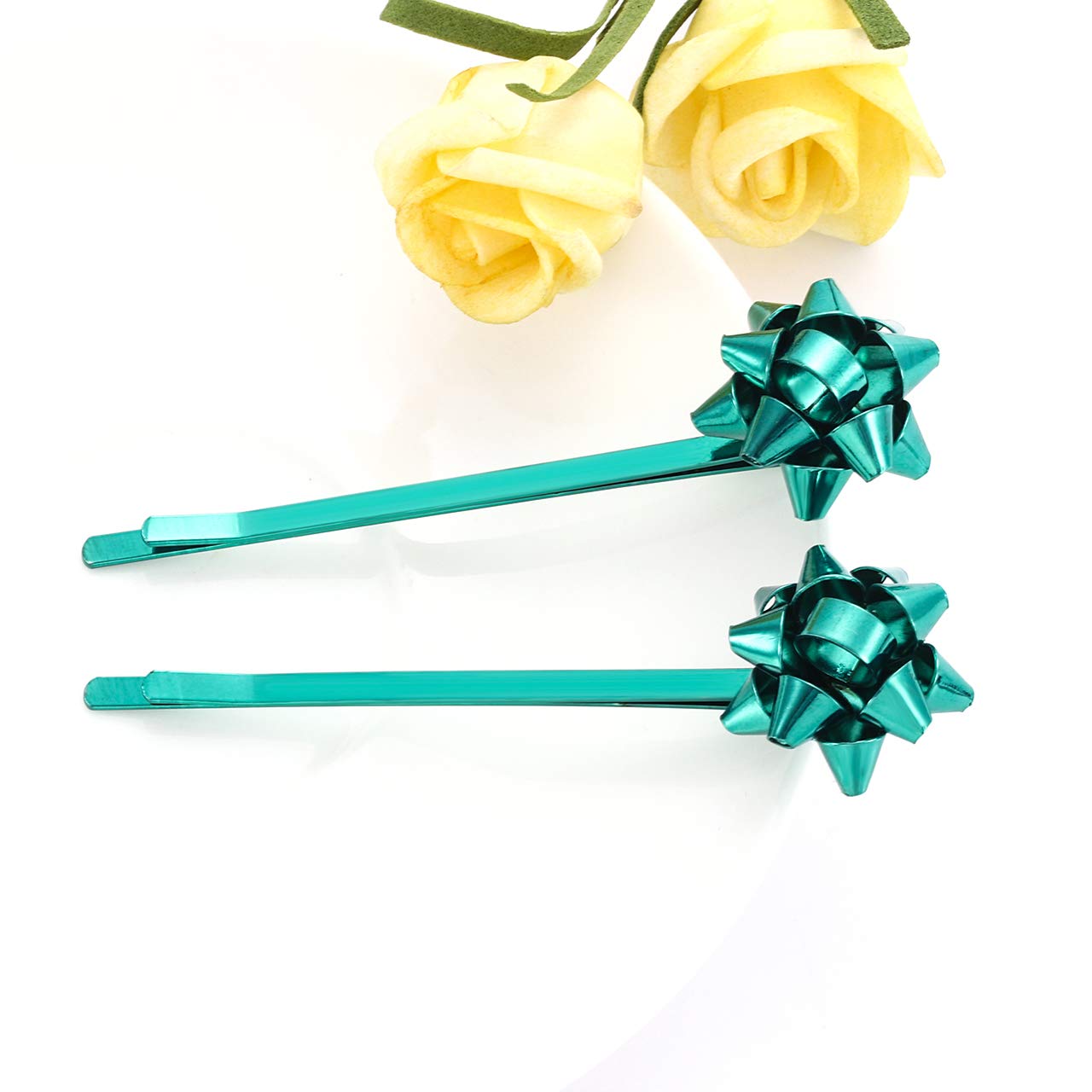 Snowflake Hair Clips with Rhinestones - Christmas Bow Alligator Clips for Women, Festive Holiday Party Hair Accessories | Perfect for Xmas Gifts, Weddings & Winter Celebrations