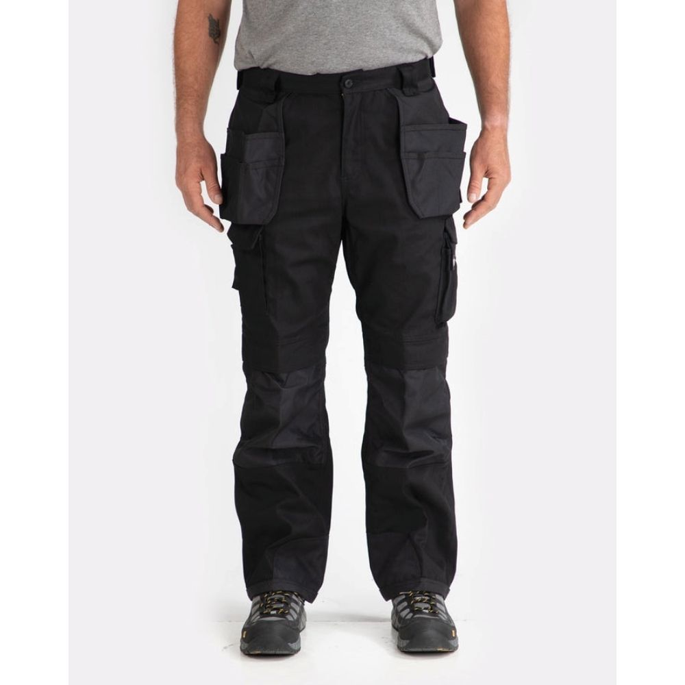 CAT Men's Trademark Work Pants - Durable & Comfortable Black C172 for Construction, Landscaping & Outdoor Work