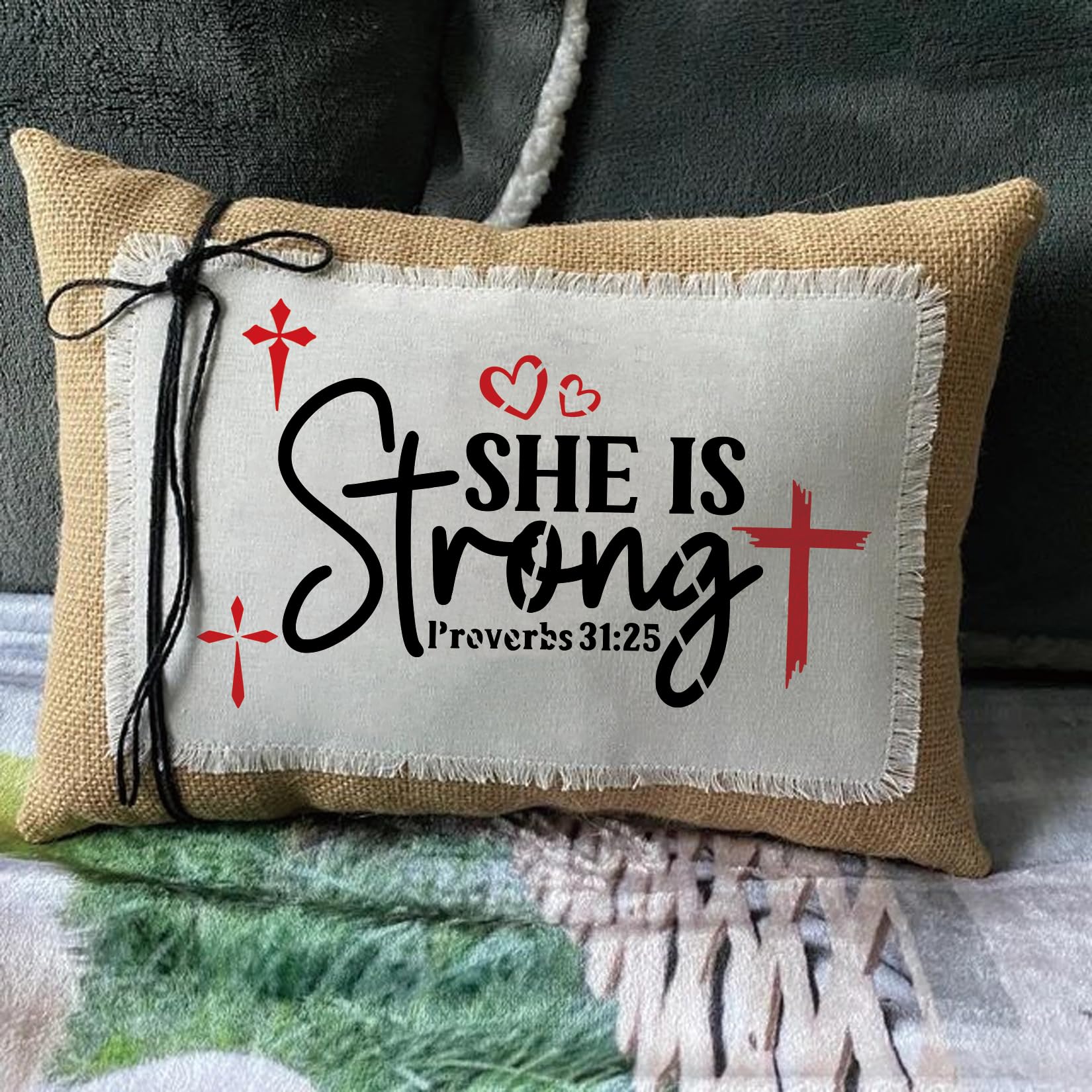 16-Piece Christian Stencils Set for Bible Cross Painting - Reusable Faith Stencils for Wood Signs, Fabric, Canvas, Wallpaper & Home Decor - Perfect for DIY Crafts, Church Projects & Scripture Art