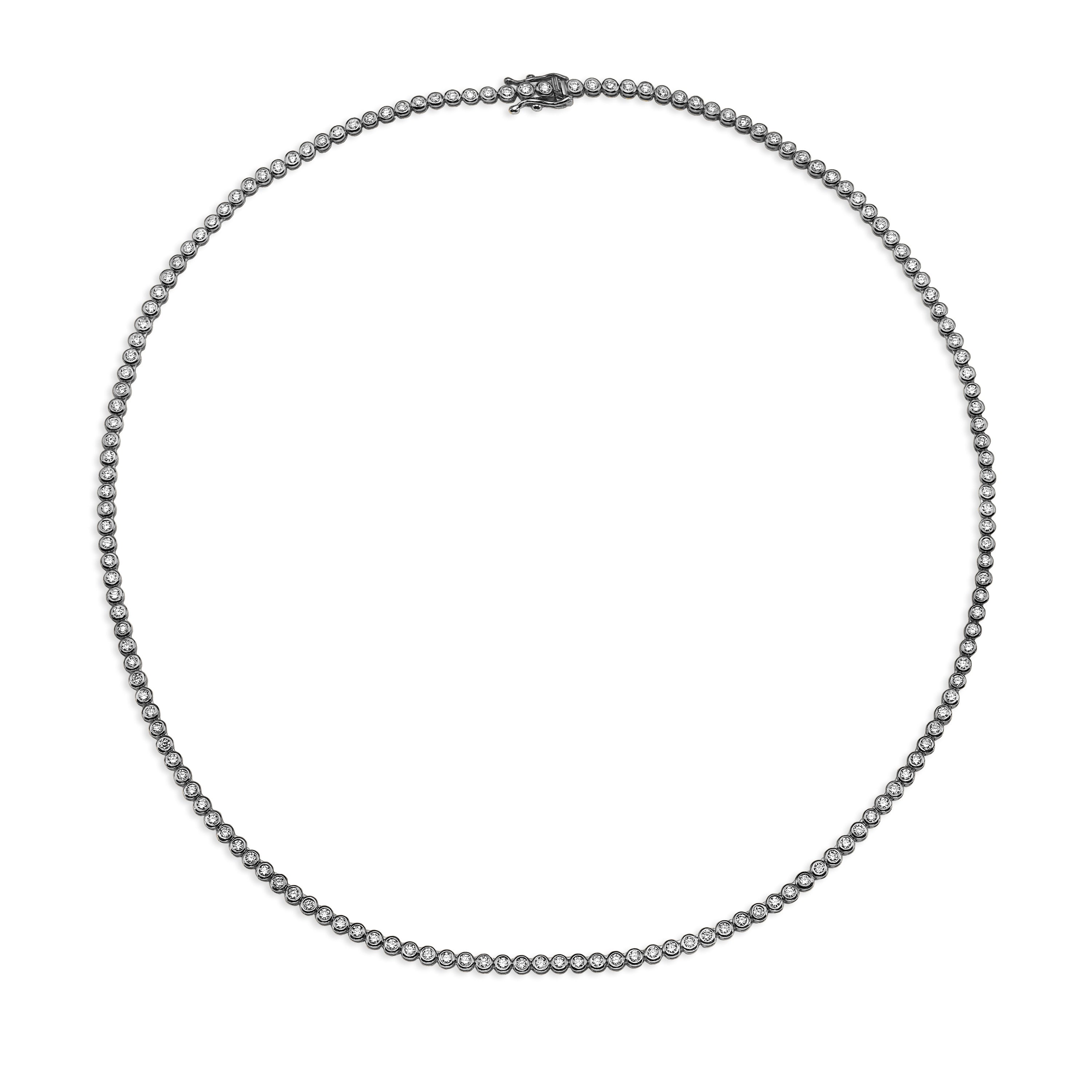 Luxury Bezel Tennis Necklace for Women - Elegant Diamond-Cut Cubic Zirconia Jewelry for Parties, Weddings & Special Occasions