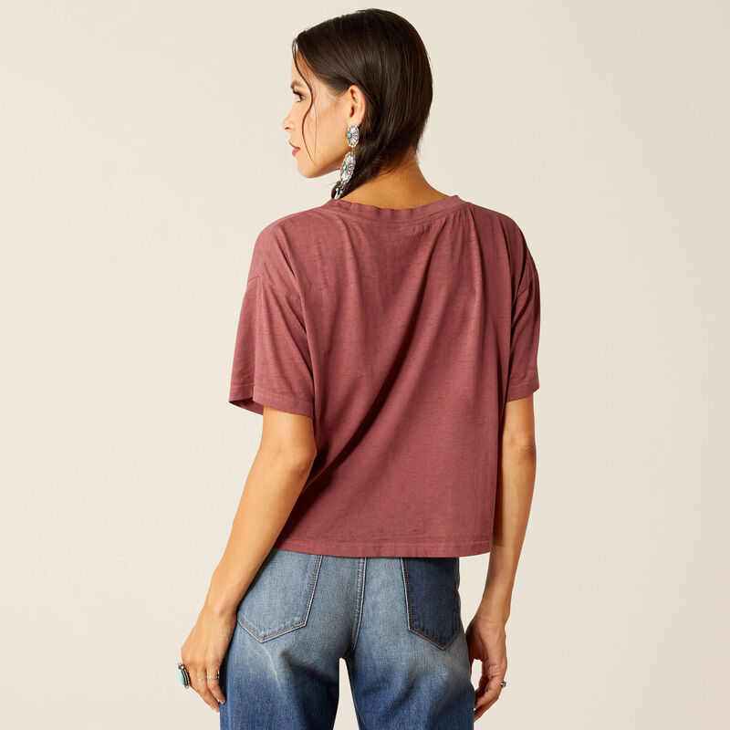 Ariat Buffalo Territory Cropped Tee - Western Style Short Sleeve T-Shirt for Women | Perfect for Rodeo, Ranch Work & Country Fashion Outfits