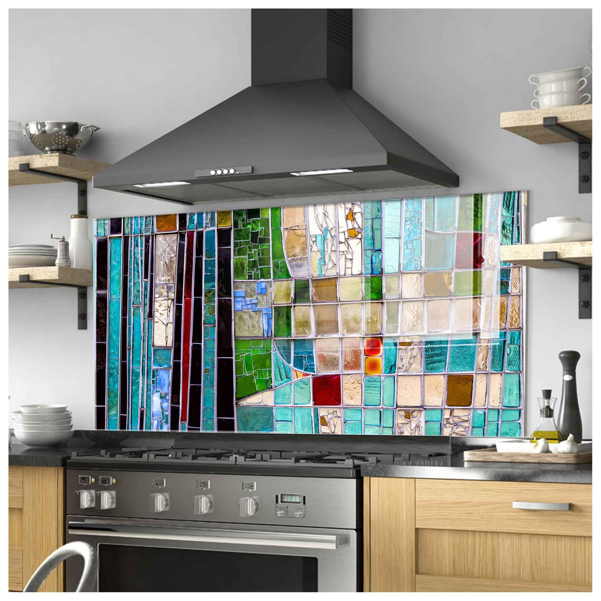 Tempered Glass Kitchen Backsplash - Stove Splashback & Cutting Board (30x16