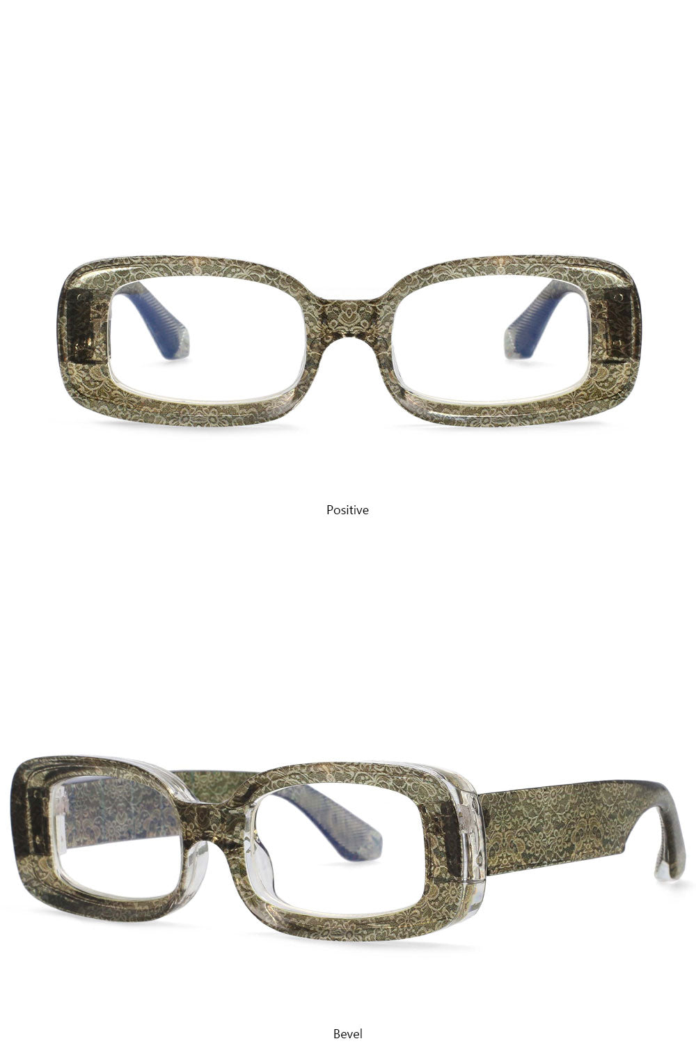 CCspace Unisex Full Rim Rectangle Resin Frame Punk Eyeglasses 54430 - Stylish Retro Glasses for Men & Women - Perfect for Daily Wear, Cosplay, and Fashion Accessories