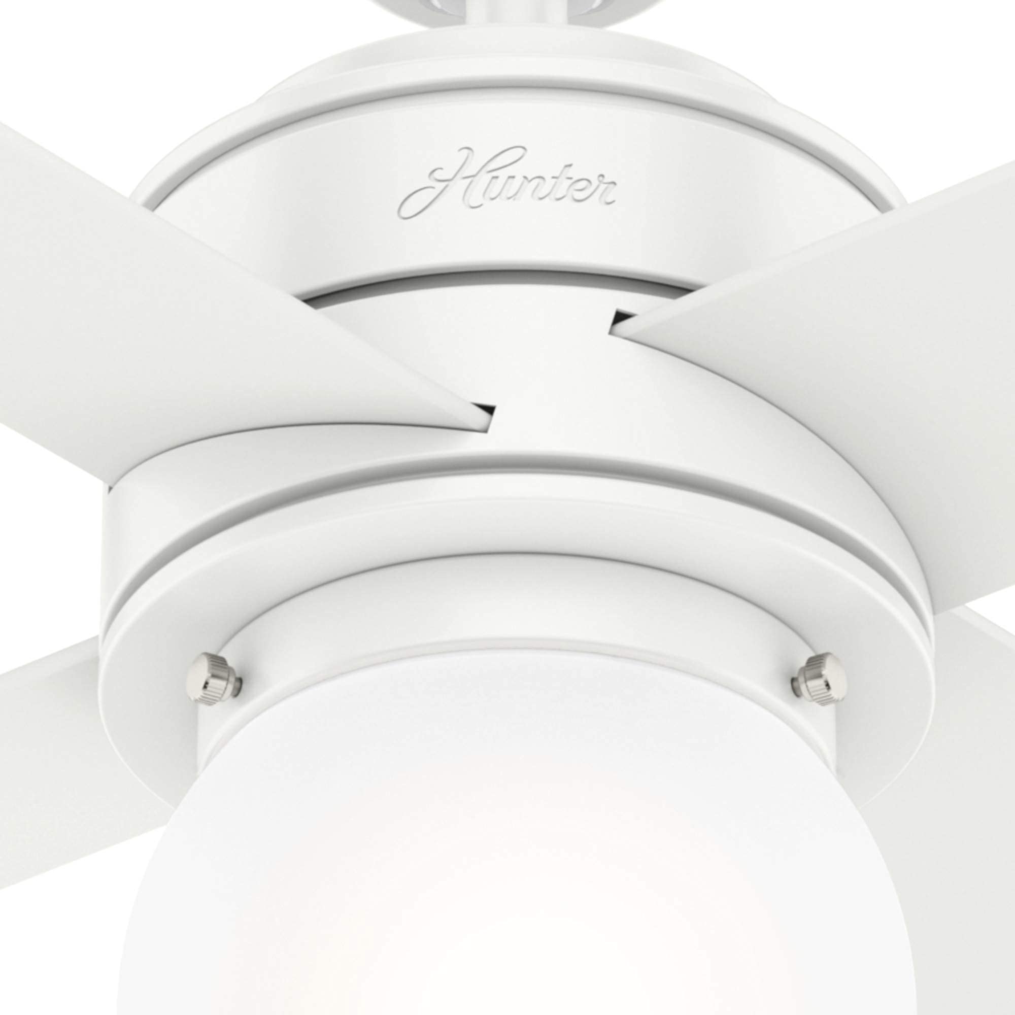 Hunter Fan 52 Inch Matte White Indoor Ceiling Fan with Light Kit - Energy Efficient Quiet Motor, 3 Speed Settings - Perfect for Living Room, Bedroom & Office (Renewed)