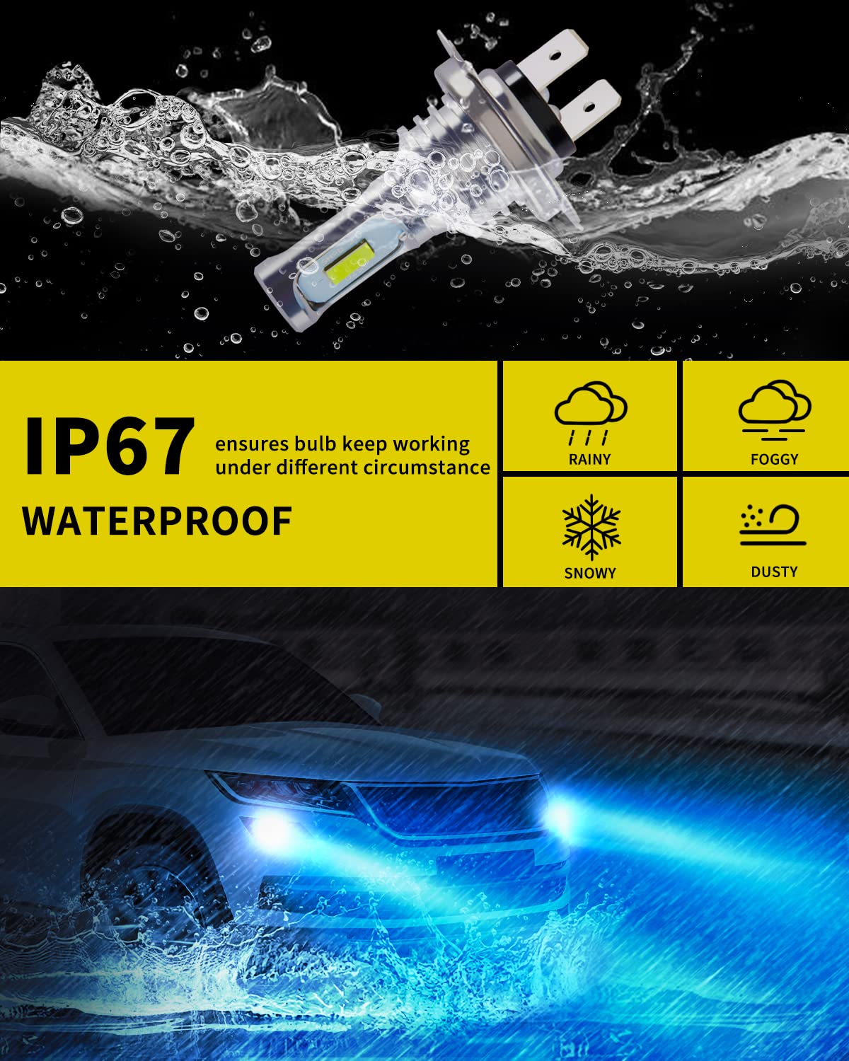 Super Bright H7 H7LL LED Headlight Bulbs - 3570 CSP-Chips, Ice Blue, Latest Version - Perfect for Fog Lights & DRL Replacement (Pack of 2) | Upgrade Your Car Lighting for Night Driving & Enhanced Visibility