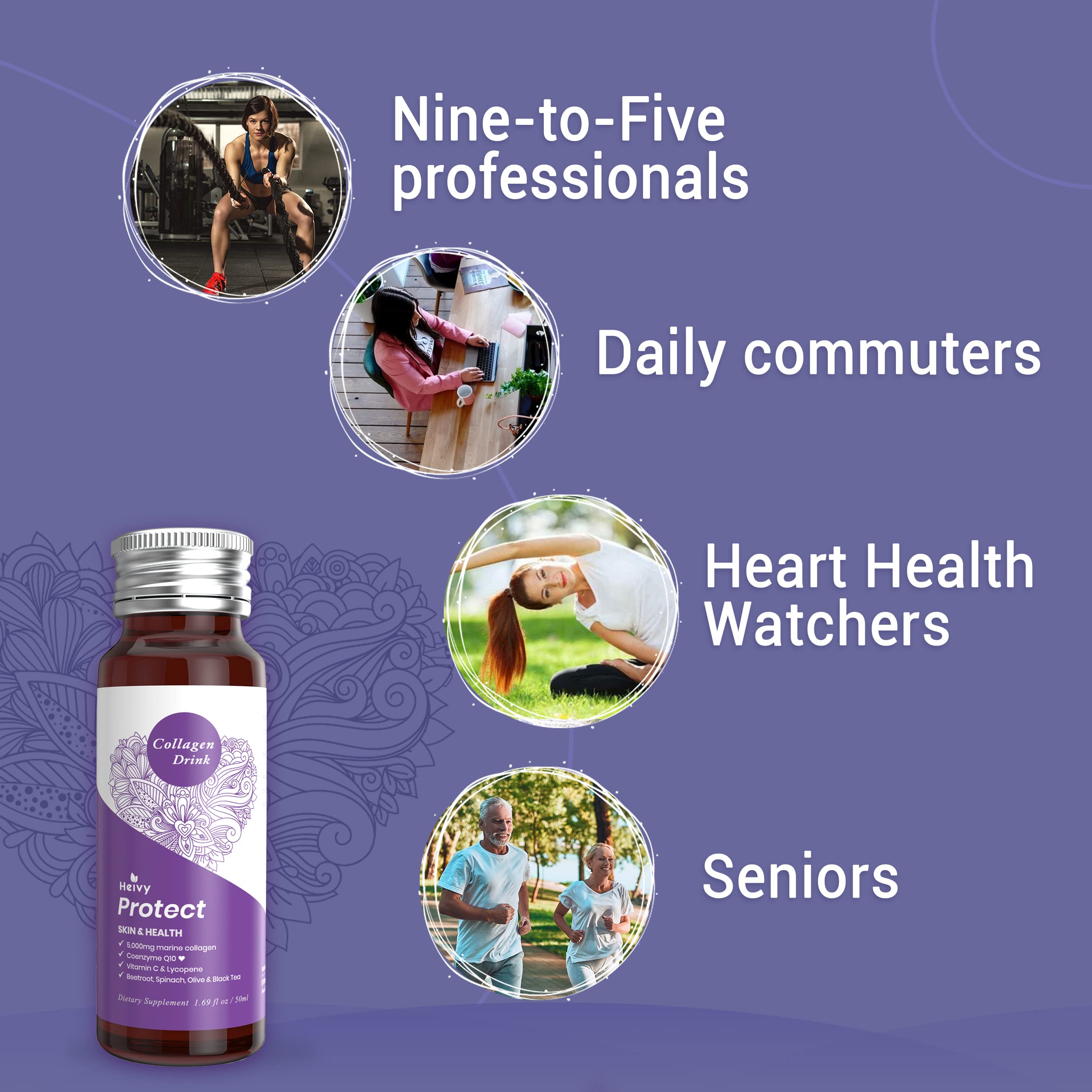 Premium Marine Collagen Drink for Women - 1.69 Fl Oz (30 Pack) | Energy Booster with Antioxidants | Supports Detox & Skin Health | Great for Post-Workout Recovery & Daily Wellness Routine