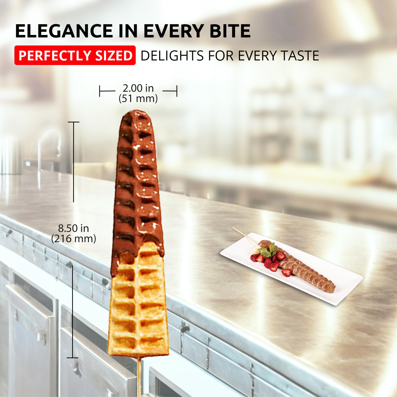 ALDKitchen Waffle Stick Maker - 4 Big Non-Stick Plates, 110V Electric Waffle Maker for Homemade Belgian Waffles on Sticks - Perfect for Breakfast, Snacks, Parties & Kids Lunch Box Treats