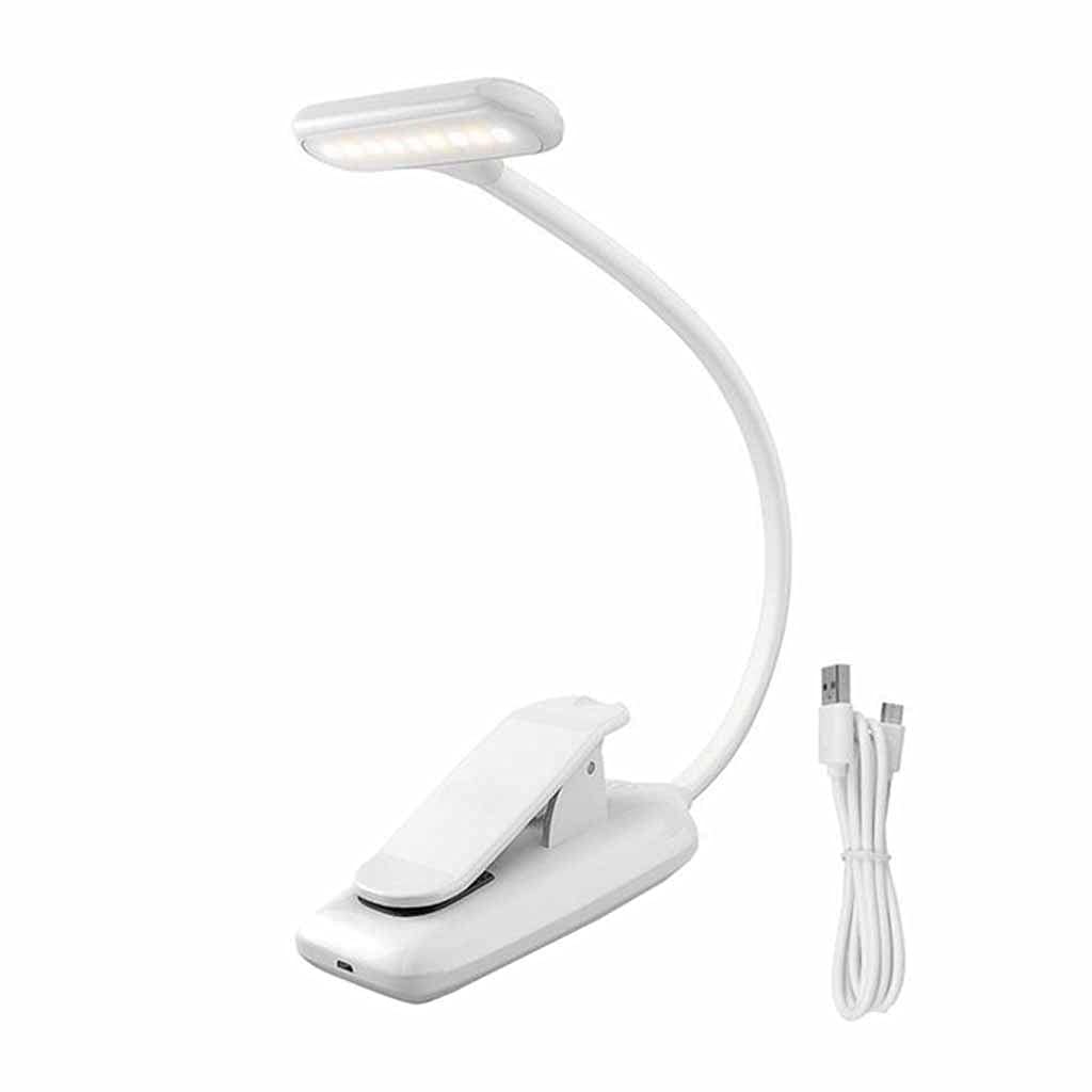 Rechargeable LED USB Book Light - Flexible Reading Lamp with Dimmer, Clip-On Desk Light for Night Reading, Studying, Travel & Bedside Use (Color: Blue)
