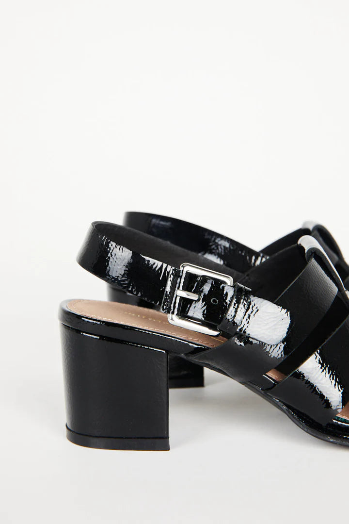 Intentionally Blank July Sandal in Black - Women's Minimalist Leather Slide Sandals for Summer Beach & Casual Outings