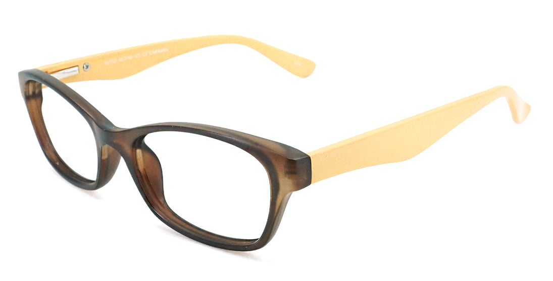 Kids Plastic Eyeglasses S2702 - Brown Frame, UV Protection, Lightweight & Durable for Boys & Girls - Perfect for School, Reading, and Outdoor Activities