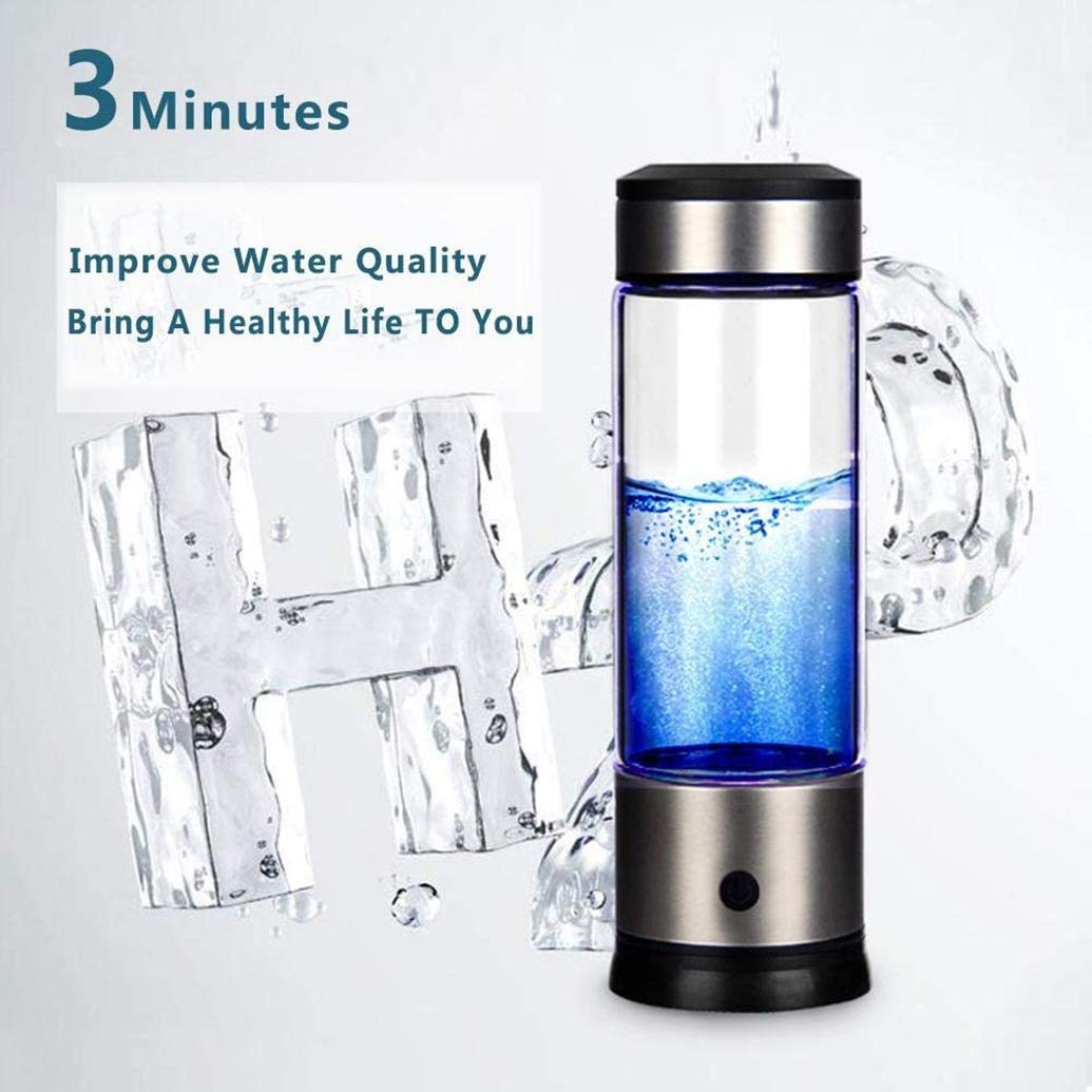 Premium 480ml Hydrogen Rich Water Generator Bottle - Japanese Titanium Water Ionizer & Alkaline Water Maker Pitcher for Home, Travel & Wellness Hydration