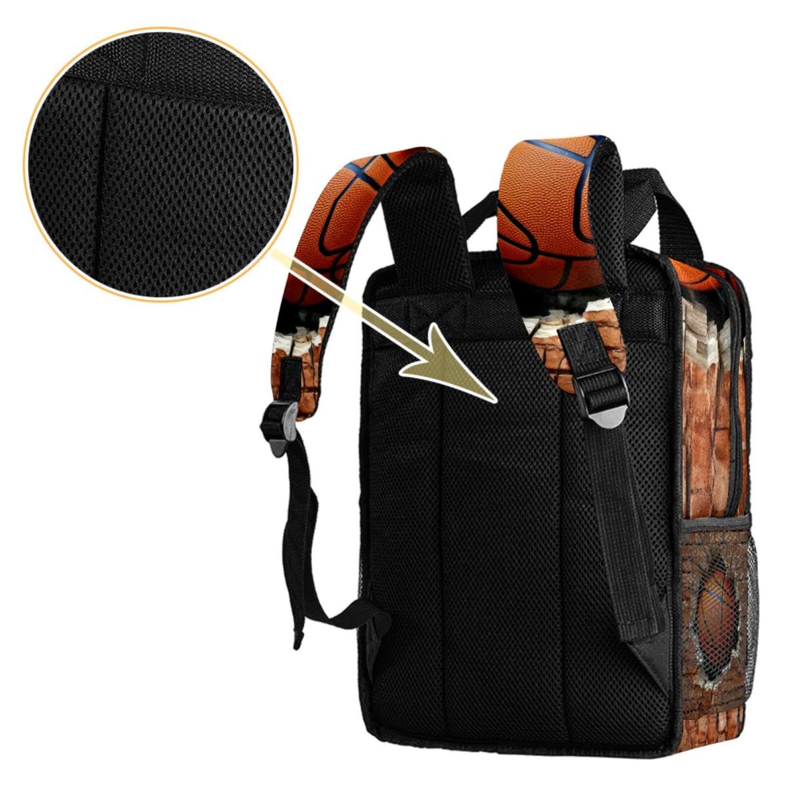 Stylish Travel Backpack for Women & Men - Durable Ball Basketball Wall Texture Design - Perfect for Gym, School, Work & Outdoor Adventures