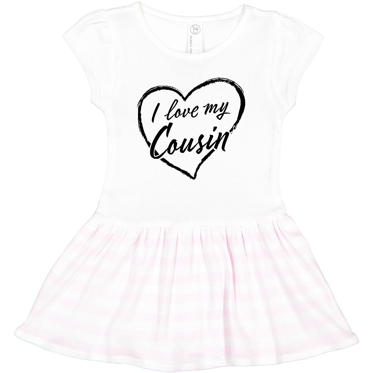 Inktastic I Love My Cousin Black Chalk Heart Toddler Dress - Cute Cousin Matching Outfit for Family Reunions & Special Occasions