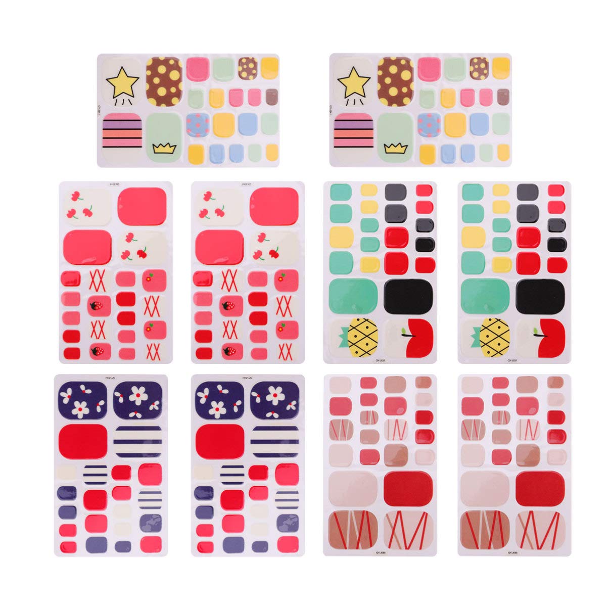 Lurrose 10pcs Toe Nail Stickers - Full Wrap Nail Art Decals for Women & Girls | Waterproof Manicure Polish Strips | Perfect for Parties, Vacations & Pedicures