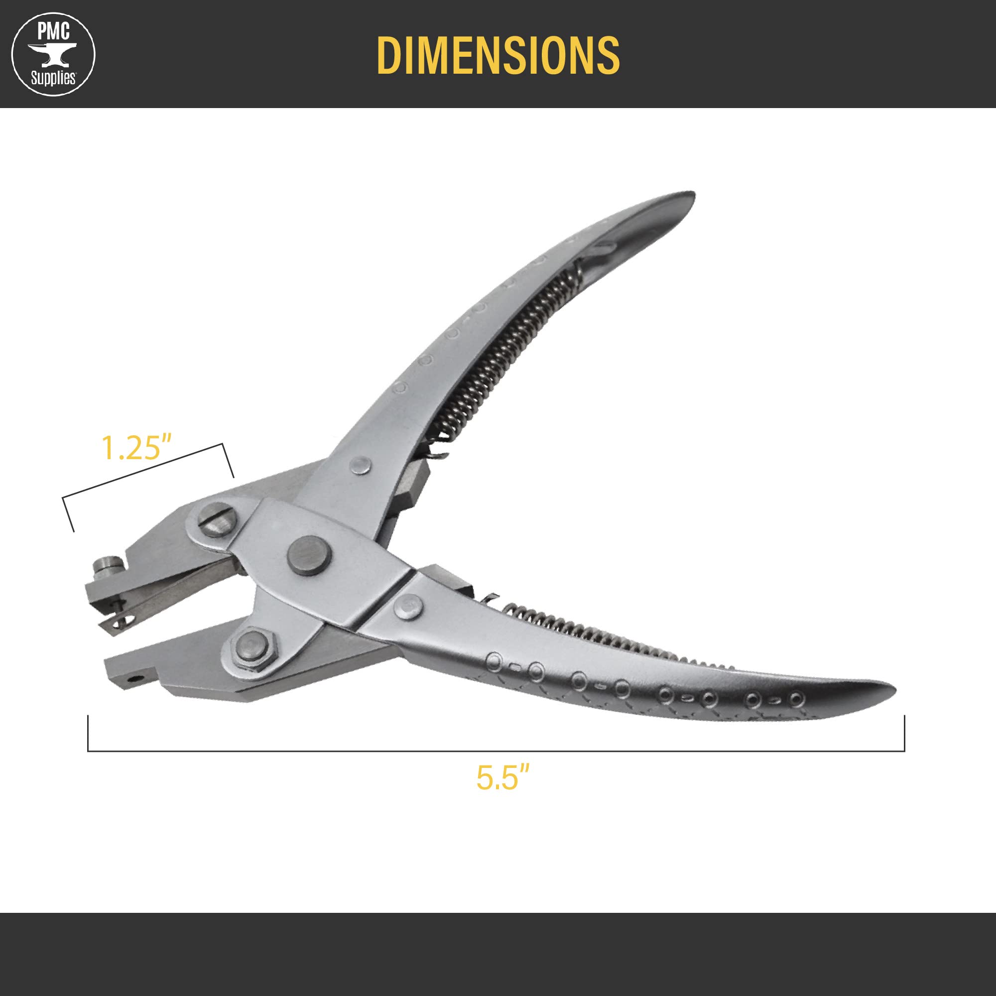 Parallel-Action Hole Punching Pliers - Heavy Duty Metal Sheet Cutter & Jewelry Making Tool for DIY Craft, Leatherworking, and Metal Fabrication Projects
