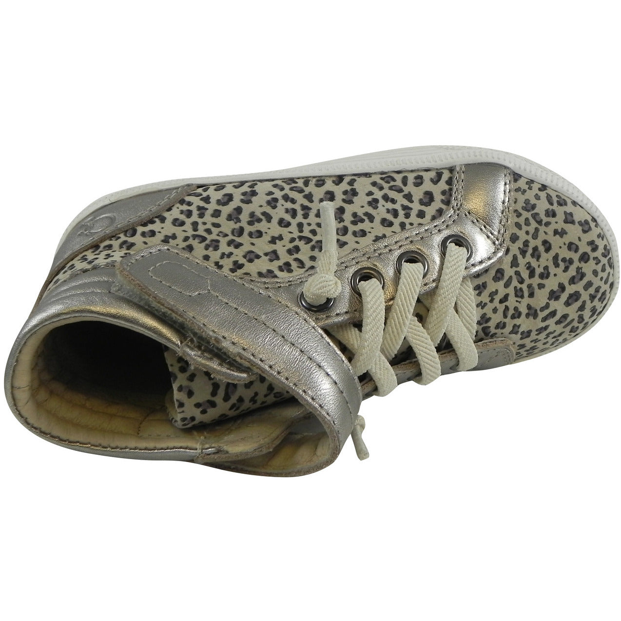 Old Soles 1035 Girls' Plush Lace-Up High Top Sneakers - Titanium Comfort Shoes for School, Play & Everyday Wear
