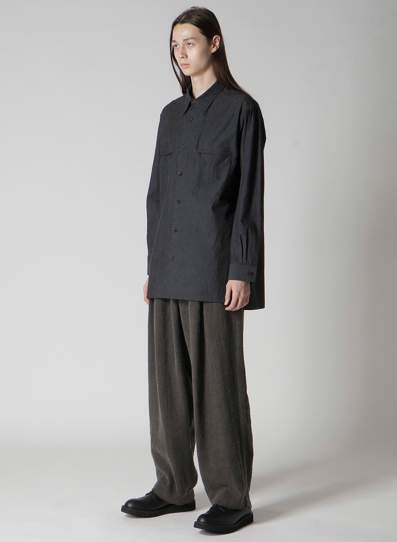 Men's Cotton Denim Dungaree Shirt with Double Zip Pockets - Casual Workwear & Outdoor Adventure Shirt