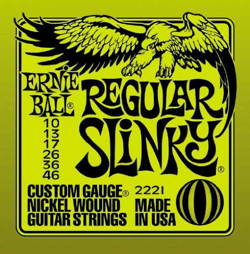 Ernie Ball 2221 Regular Slinky Electric Guitar Strings (10-46 Gauge) - 3 Pack with Free Picks | Nickel Wound for Bright Tone & Longevity | Perfect for Rock, Blues & Studio Recording