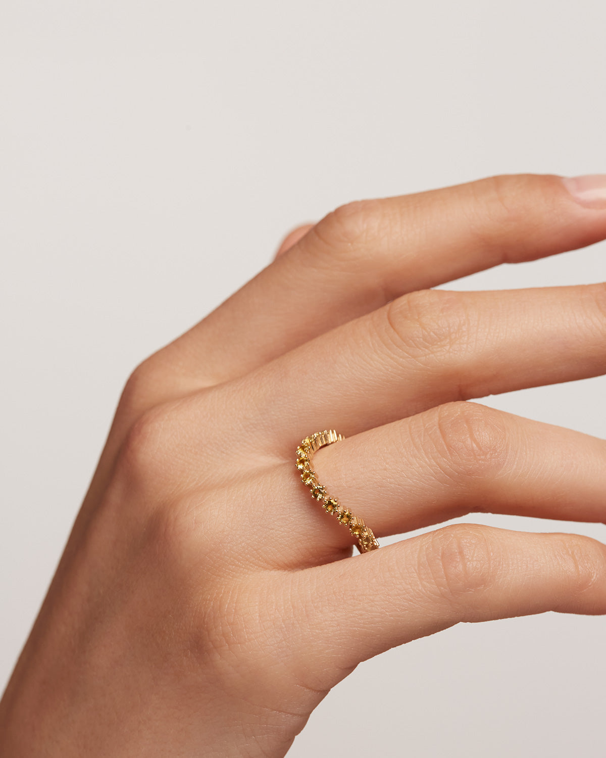 GRID Green Tide Gold Ring for Women - Elegant 14K Gold Plated Statement Ring - Perfect for Parties, Weddings & Everyday Wear