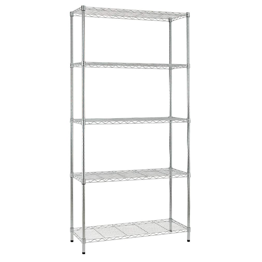 5-Tier Heavy Duty Metal Wire Shelving Unit - Adjustable Storage Rack for Kitchen, Pantry, Garage & Office (72