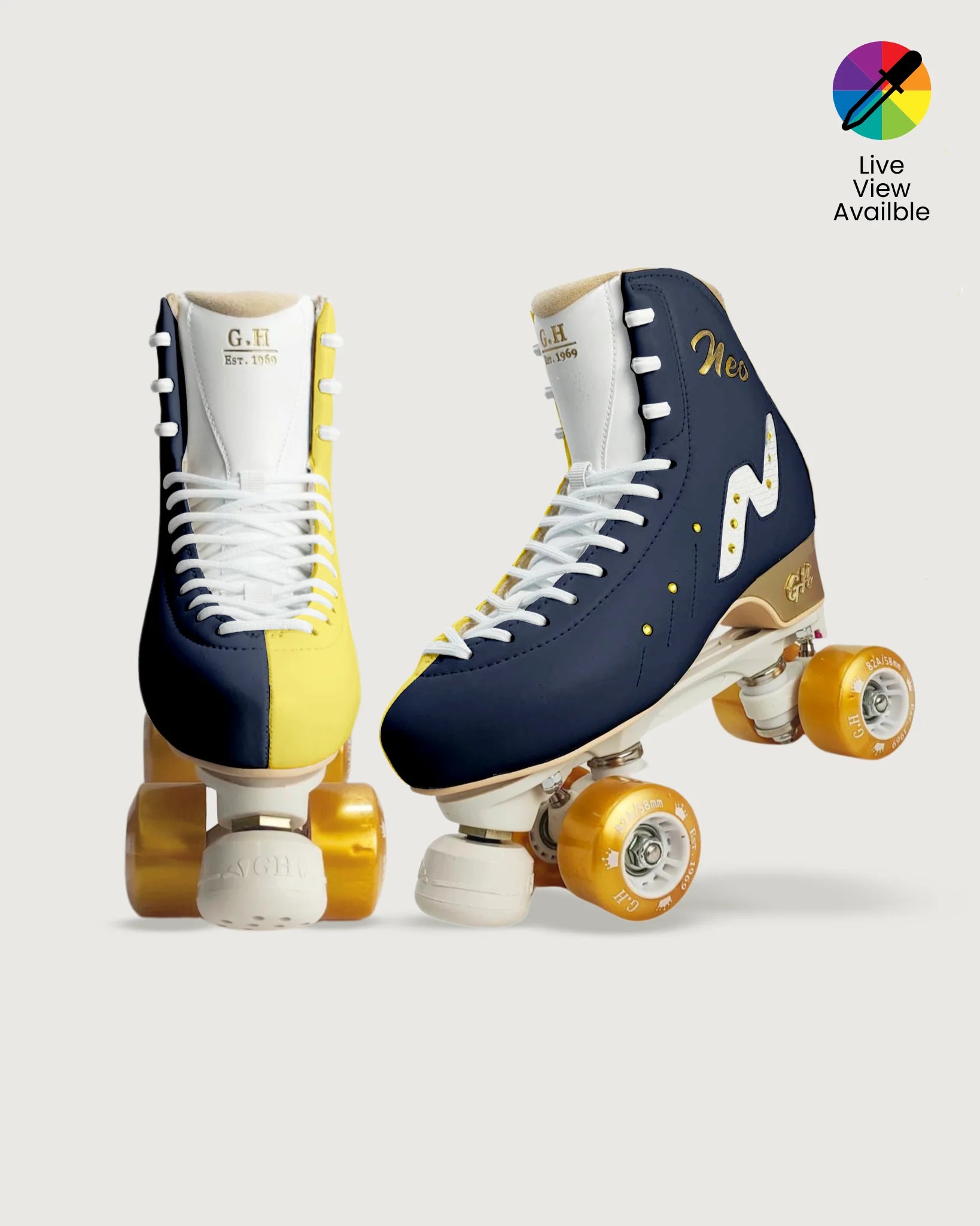 GH Neo Quad Roller Skates for Adults - Vibrant Color Jam Wheels | Outdoor & Indoor Skating, Rink, Fitness, Roller Derby | Perfect for Beginners & Pros