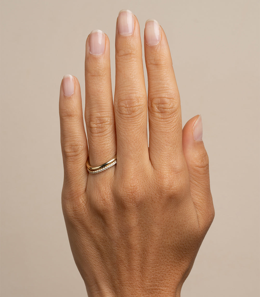 Mini Melt Gold Wedding Band - Boho Engagement Ring for Women - Perfect for Boho Chic, Vintage & Alternative Wedding Styles