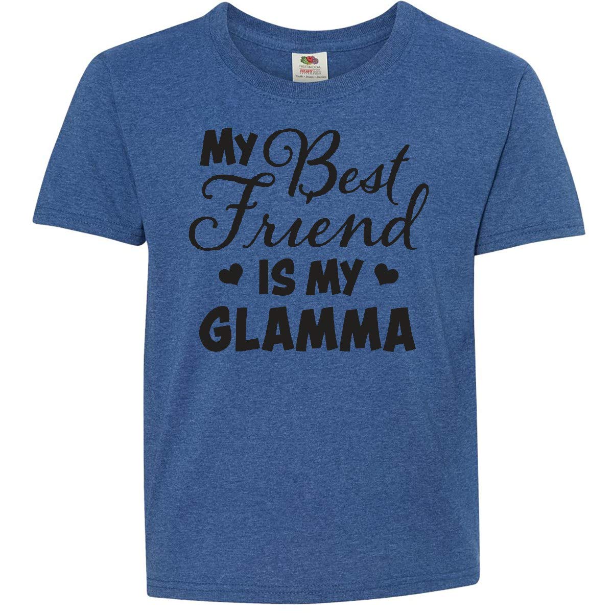 My Best Friend is My Glamma with Hearts Youth T-Shirt - Perfect for Family Gatherings & Casual Outings