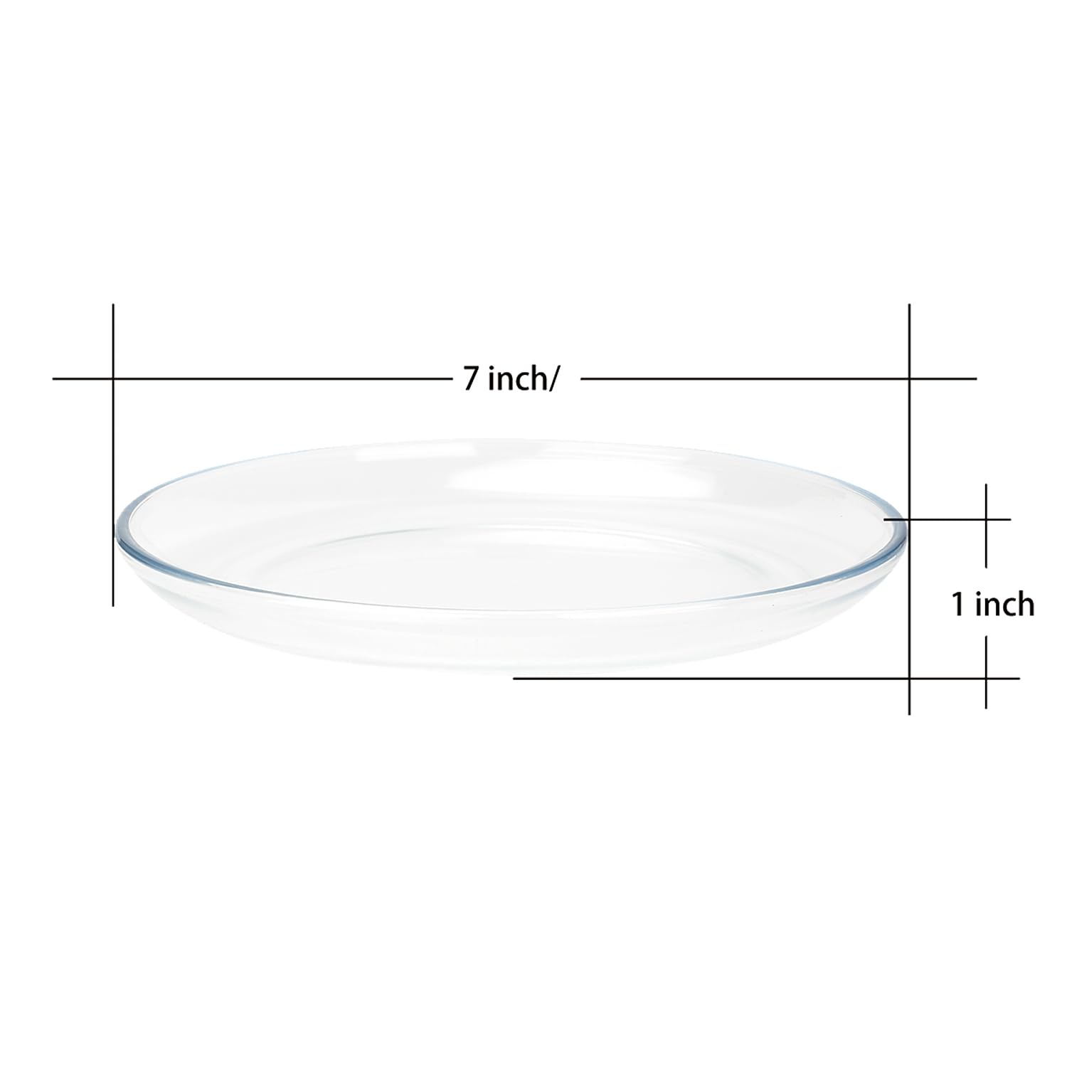 7 Inch Round Tempered Glass Dessert Plates - Set of 3, Small Mini Appetizer Plates for Fruit, Salad, Cake & Party Serving - Durable & Elegant for Dining, Entertaining & Home Decor