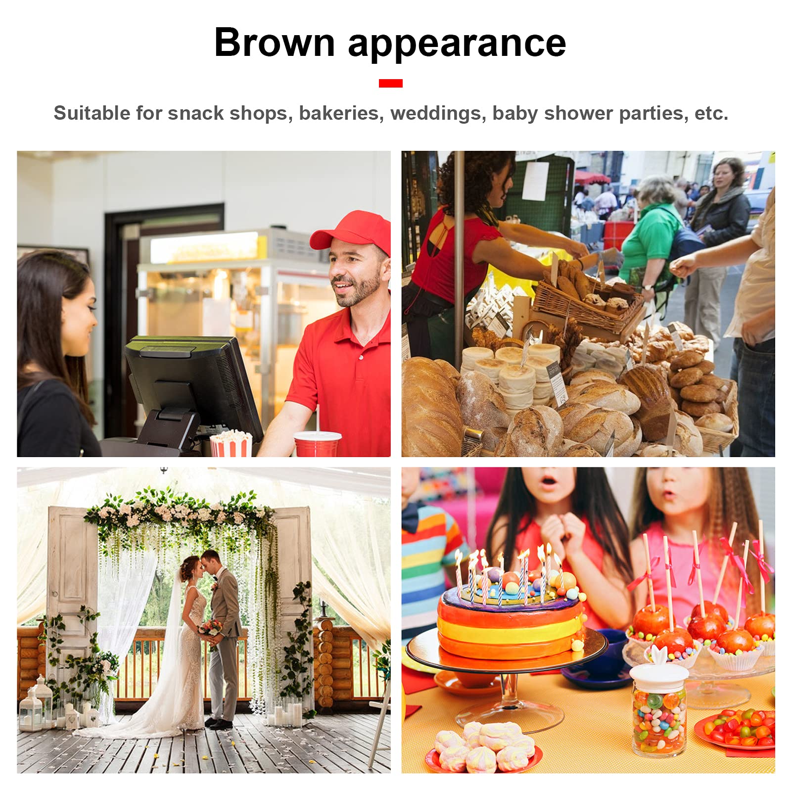 Eco-Friendly Kraft Brown Paper Snack Bags - 100 Pack Biodegradable Sandwich Bags for Bakeries, Cafes & Food Trucks | Perfect for Cookies, Pastries & On-the-Go Snacks