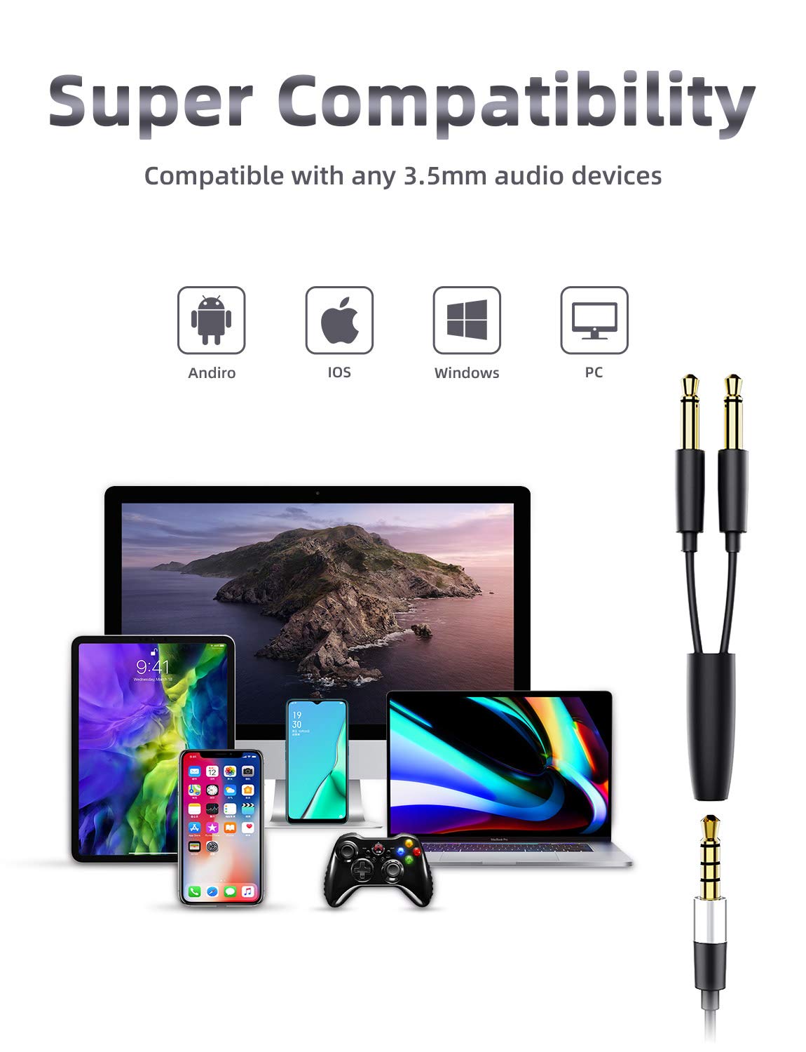 Bluedio Li Wired Earbuds with Microphone - Noise Isolating In-Ear Headphones with 3.5mm Y-Splitter for PC, Laptop, Gaming & Online Meetings - Perfect for Work, Study & Commuting