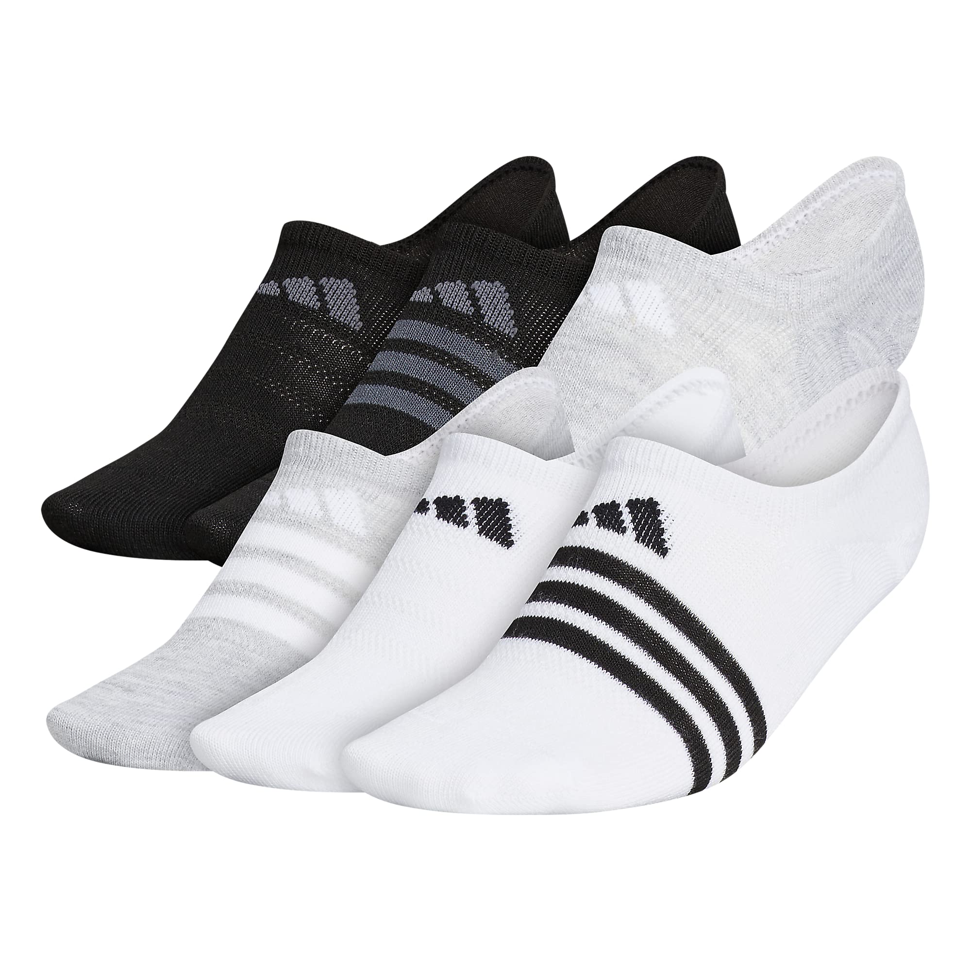 adidas Women's Superlite Super No Show Socks 6-Pack - Breathable Low Cut Athletic Socks for Running, Yoga & Everyday Wear