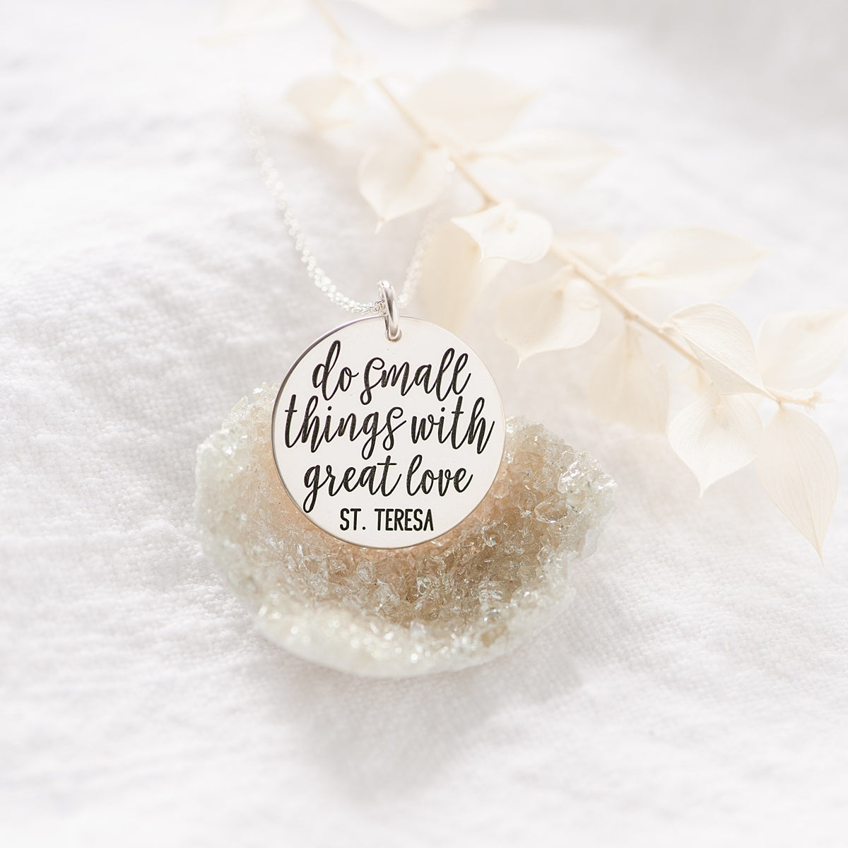 Small Things with Great Love Sterling Silver Pendant Necklace - Inspirational Gift for Women, Mothers & Teachers | Perfect for Daily Wear, Special Occasions & Thoughtful Gifting