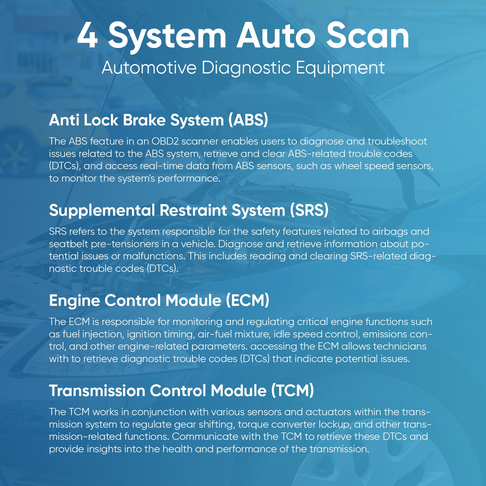 THINKCHECK M43 OBD2 Scanner - 5-in-1 Car Diagnostic Tool for ABS, SRS, ECM, TCM - Vehicle Code Reader for Engine, Transmission & Safety Systems - Perfect for DIY Mechanics & Professional Auto Repair Shops
