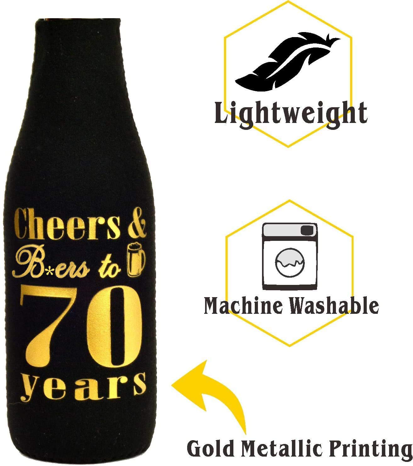 MEANT2TOBE 70th Birthday Decorations for Men - Personalized Can Cooler & Sleeve Set - Unique 70th Birthday Gifts for Him - Perfect for Birthday Parties, Retirement Celebrations & Father's Day Gifts