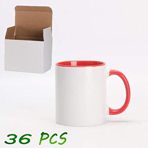 11oz Sublimation Ceramic Coffee Mug - Red, Packed in White Box (Case of 36) - Perfect for Custom Printing, Office Gifts & Promotional Events