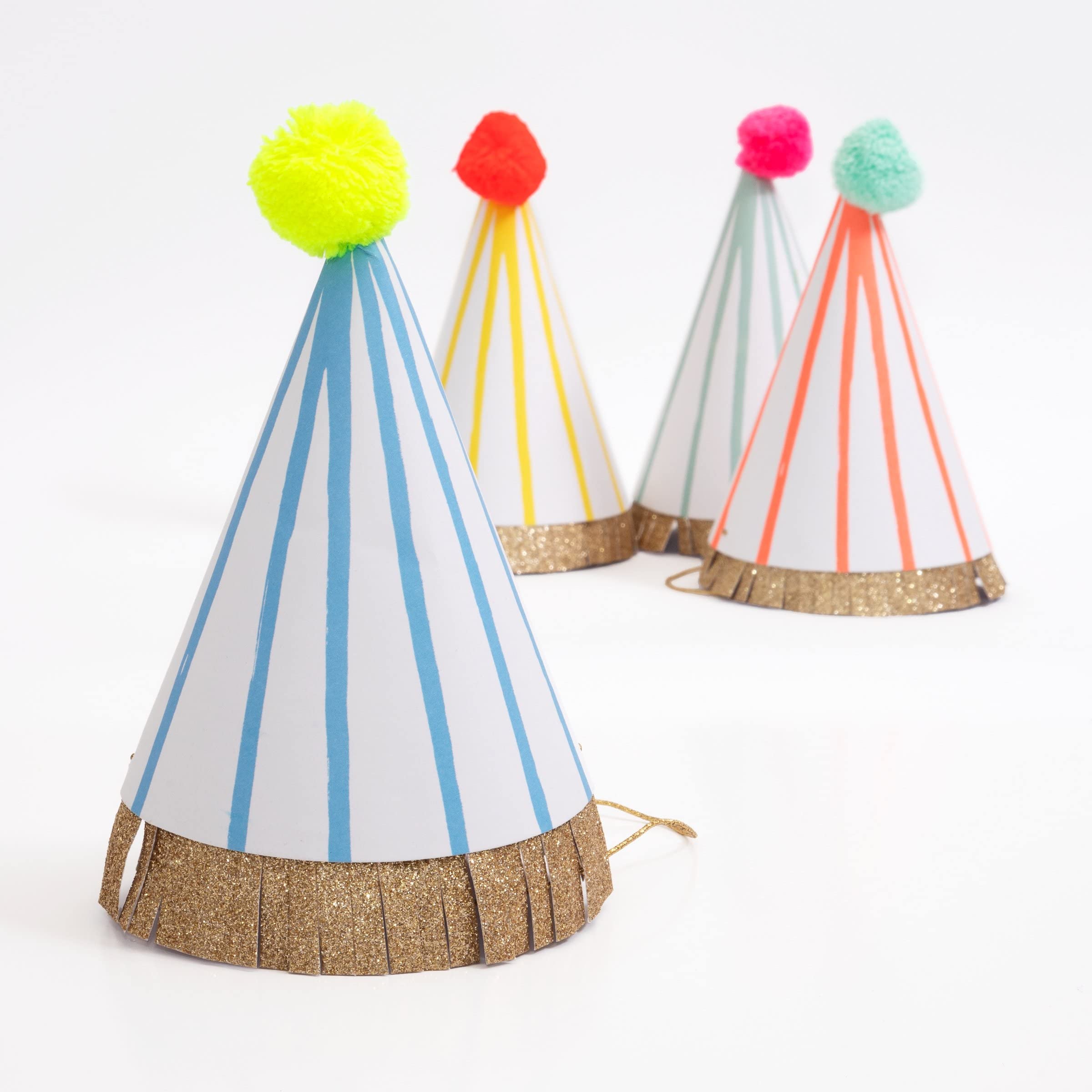 Meri Meri Birthday Party Hats - Pack of 8 Colorful Cone Hats for Kids & Adults | Fun Birthday Party Supplies for Celebrations, Festivals & Special Events