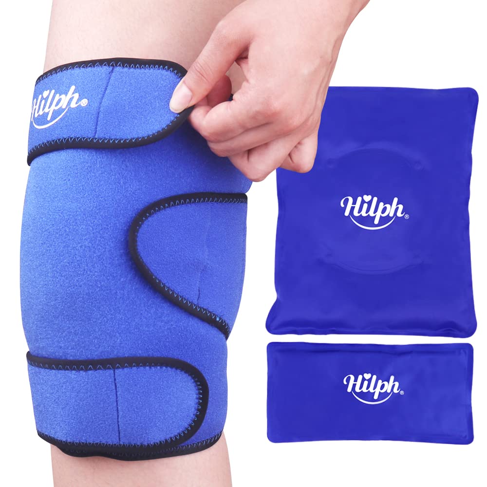 Reusable Gel Knee Ice Pack Wrap for Pain Relief - Cold Therapy for Knee Replacement Surgery, Meniscus Tear, Osteoarthritis & Bursitis | Adjustable Wrap Around Entire Knee | Blue | Perfect for Post-Surgery Recovery, Sports Injuries & Joint Swelling