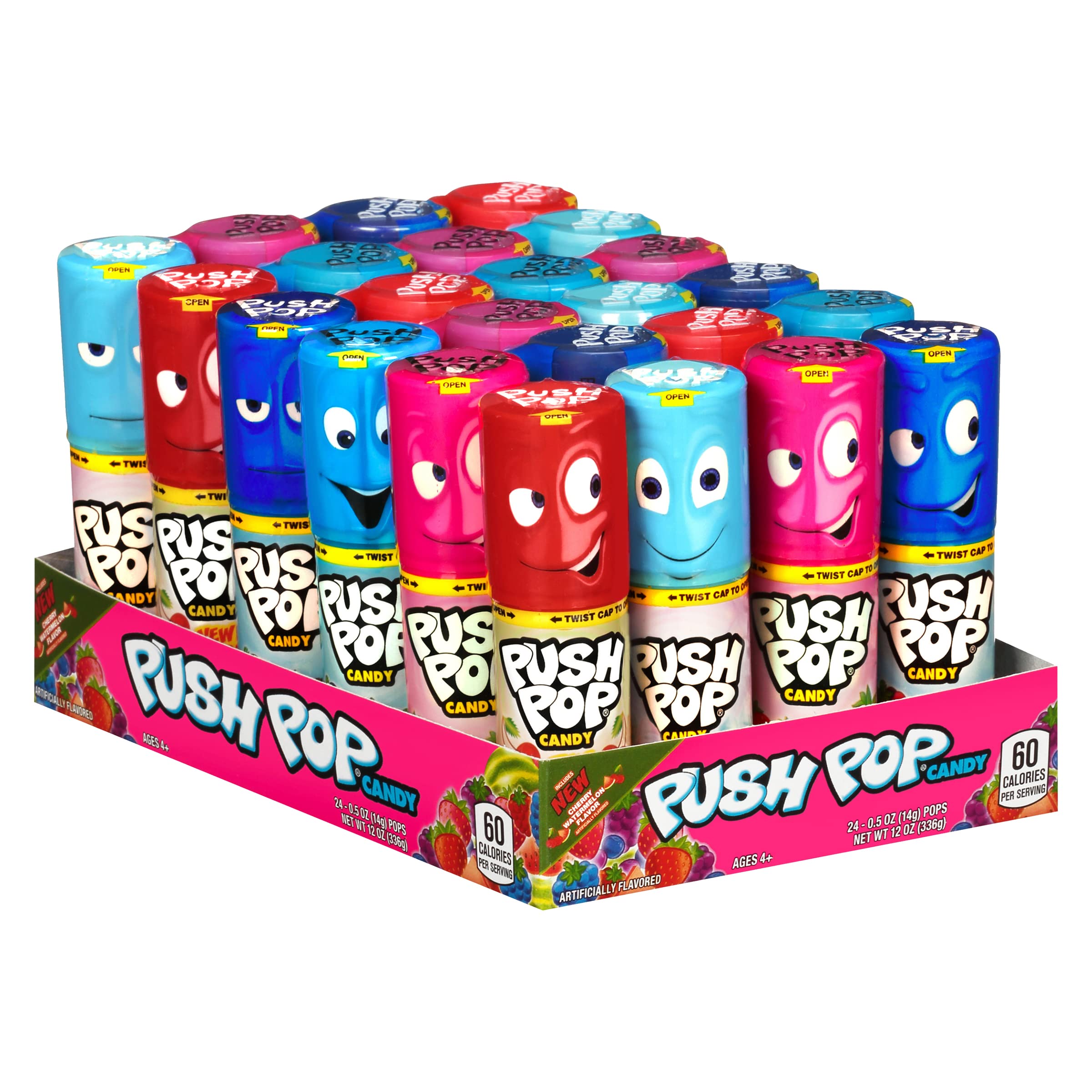 Push Pop Candy 24 Count Variety Pack + Ring Pop 20 Count Lollipop Suckers Party Pack – Assorted Flavors for Birthday Parties, Halloween Treats & School Events