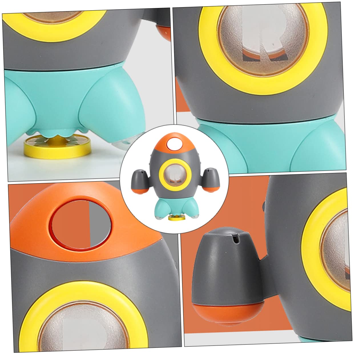 UPKOCH 3 Pack Rocket Fountain Bath Toys for Toddlers - Water Shooting Shower & Beach Play Set, ABS Plastic Grey - Fun Outdoor Pool & Bathtime Sensory Play for Kids