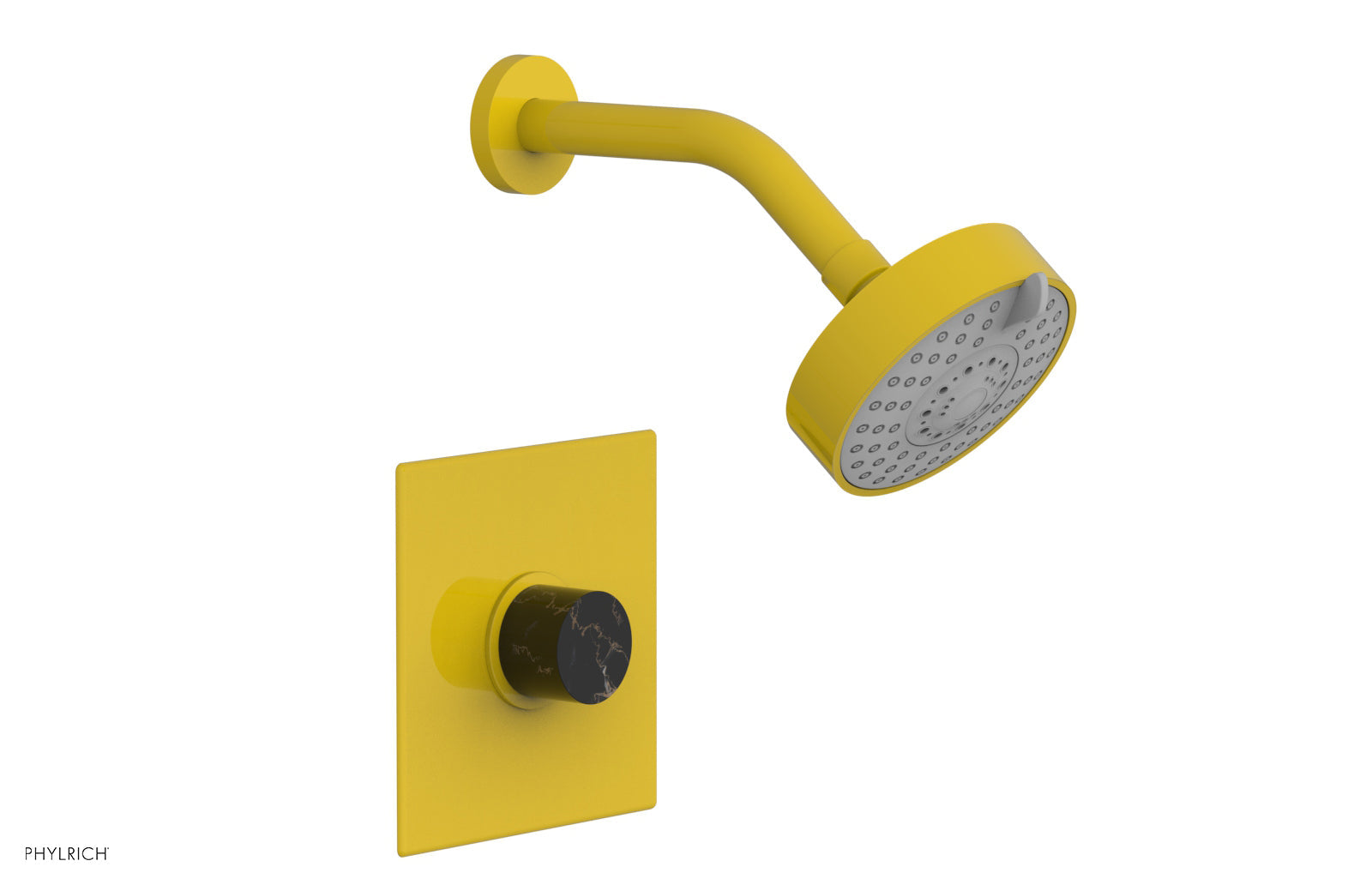BASIC II Pressure Balance Shower Set with Black Marble Handle - 230S 23 Series for Modern Bathroom & Spa Experience