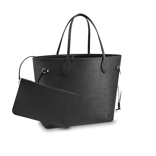 Authentic Louis Vuitton Neverfull MM Epi Leather Tote Bag in Black - Luxury Handbag for Women, Perfect for Work, Travel & Everyday Use