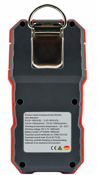WT8811 4-in-1 Portable Gas Detector - Methane, CO, Oxygen & H2S Tester - Home & Industrial Safety Use for Leak Detection