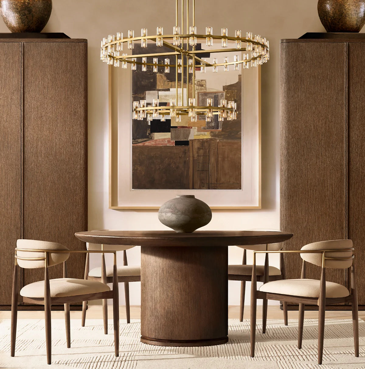 Elegant Aurora 2-Tier Round Wine Glass Chandelier with 60 Lights - Perfect for Dining Room, Kitchen Island, or Bar Decor