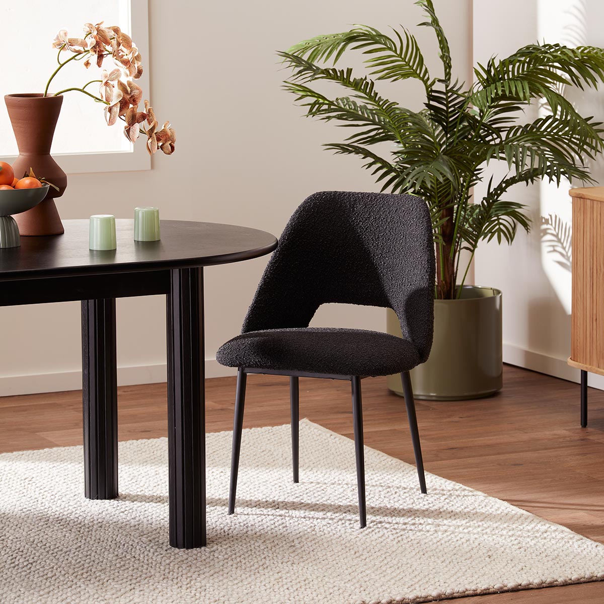 Belmont Boucle Dining Chair - Modern Upholstered Accent Chair for Kitchen, Dining Room & Office - Comfortable & Stylish Seating Solution