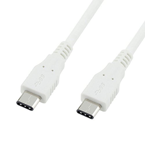 SANOKY USB 3.1 Type C to Type C OTG Cable - Fast Charging & Data Sync for MacBook 12, Samsung Galaxy, iPad Pro - 3.3ft/1m Nylon Braided White Cable for Travel, Office & Home Use