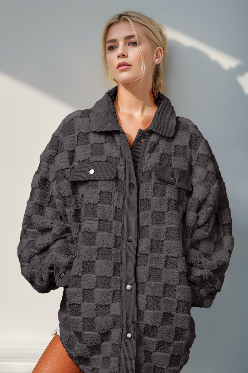 Cozy Checkered Button-Up Shacket for Men & Women - Warm Flannel Plaid Shirt Jacket for Fall & Winter - Perfect for Outdoor Adventures, Casual Wear & Layering