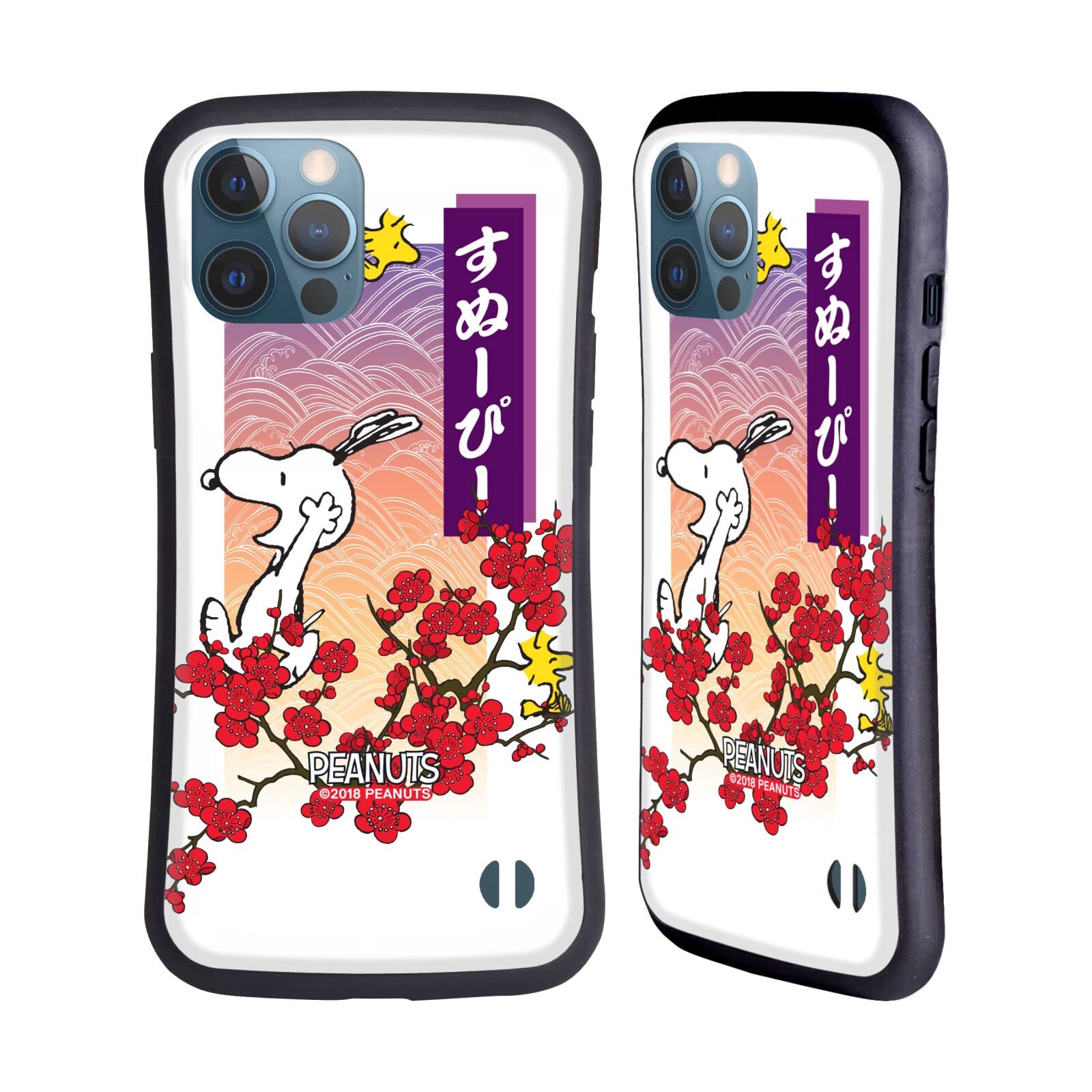 Officially Licensed Peanuts Cherry Blossoms Snoopy Phone Case for iPhone 12 Pro Max - Cute Cartoon Design, Durable Hybrid Protection - Perfect for Spring Outfits & Anime Lovers
