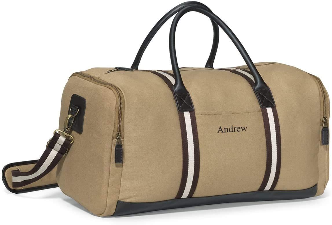 Personalized Gym Bag for Men & Women - Medium Khaki Sports Duffle with Adjustable Shoulder Strap | Perfect for Workout Gear, Firefighter Equipment, EMT Supplies & Travel Essentials | Durable Athletic Bag for Gym, Sports & Outdoor Activities