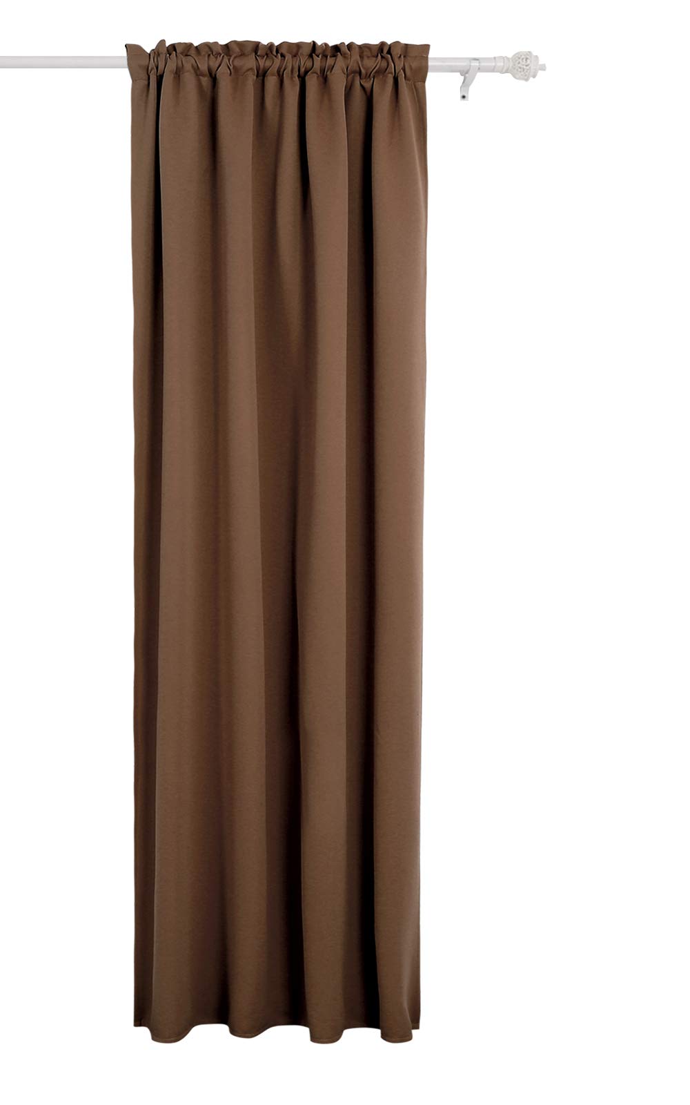Deconovo Brown Blackout Curtains with Rod Pocket - 42x84 Inch Thermal Insulated Darkening Drapes for Living Room, Bedroom & Home Theater - Noise Reducing & Energy Saving Window Treatments